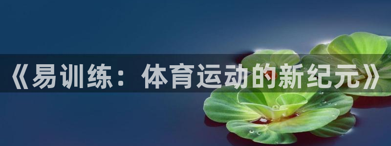 k1体育平台下载：《易训练：体育运动的新纪元》